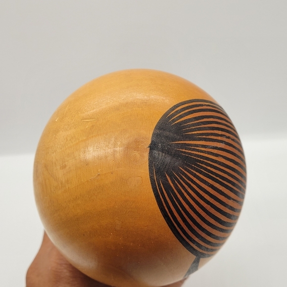 Wooden Doll with Floral Design 6.5" Approx. Japanese Creative KOKESHI Doll Vtg - Picture 6 of 9